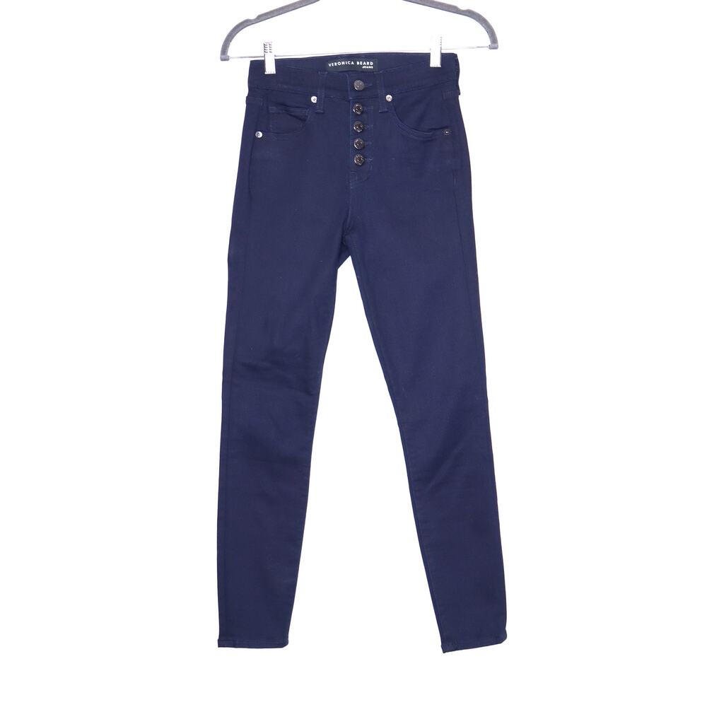 VERONICA BEARD Debbie Ankle Skinny Jean Dark Wash High Rise Button Fly Womens 24